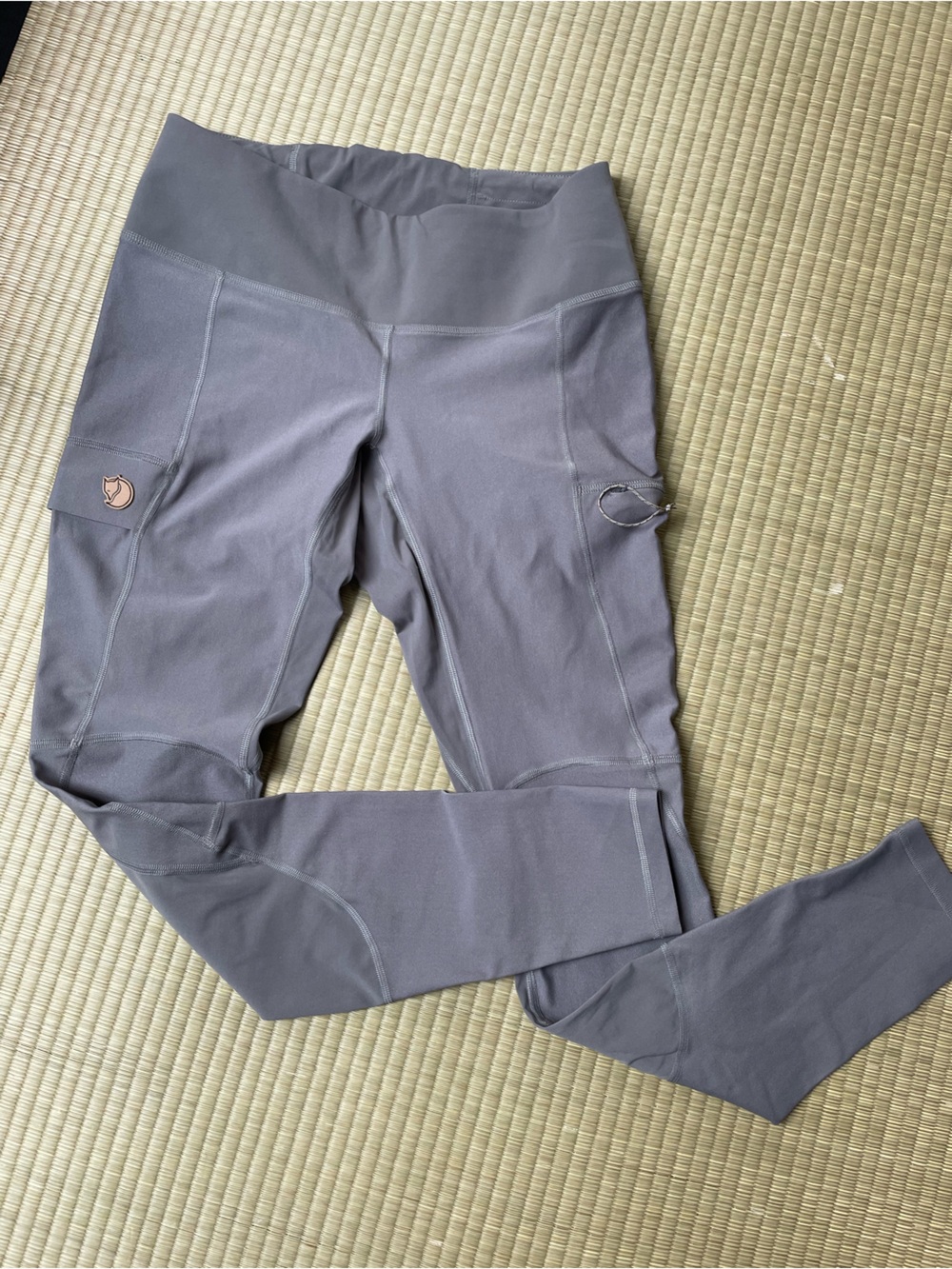 Gray-green Fjallraven Aniston Leggings with Logo Patch